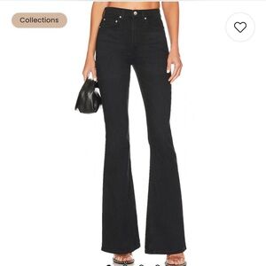 GRLFRND high rise flare denim, size 27, black, worn twice!